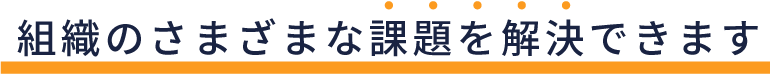 組織のさまざまな課題を解決できます