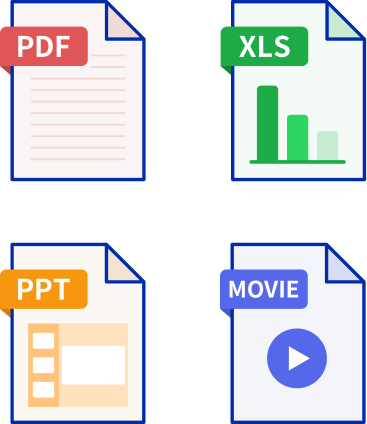 PDF・Excel・PowerPoint・動画ファイルのアイコン