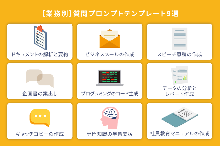 業務別、質問プロンプトテンプレート9選